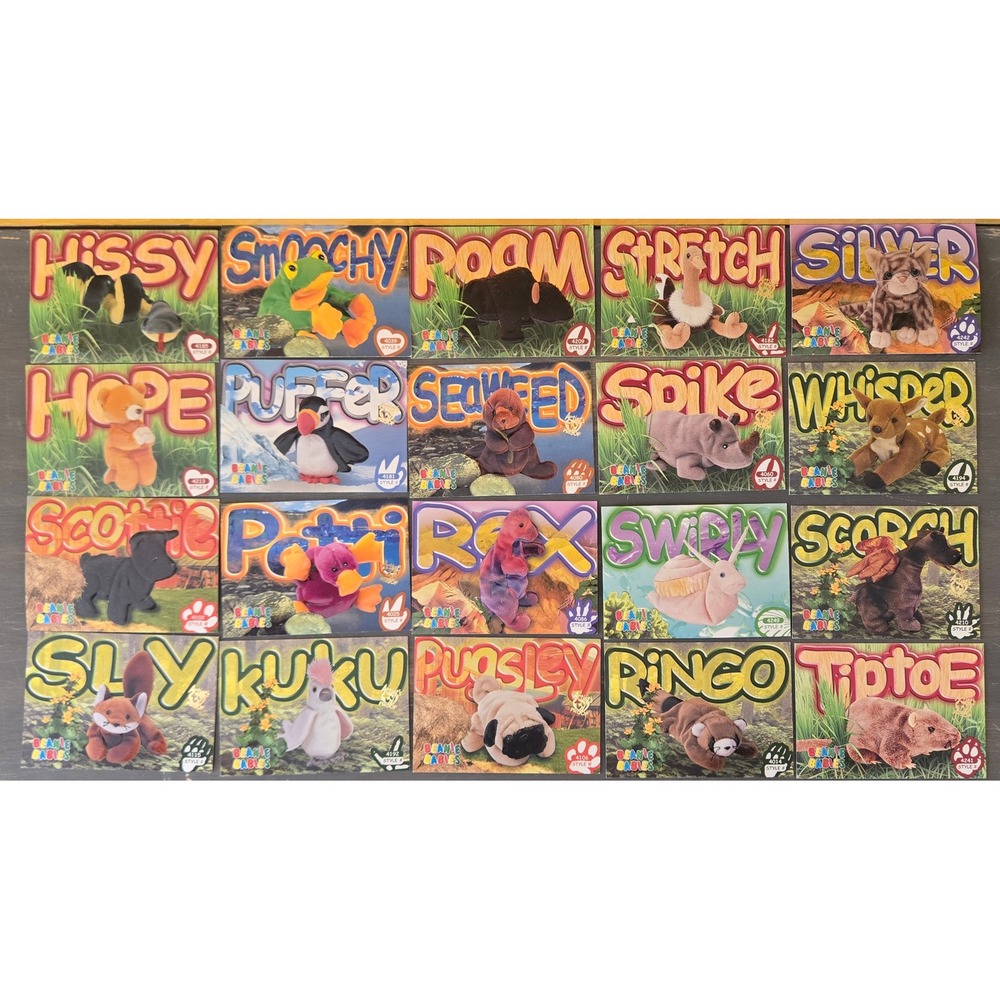 Lot of 37 Ty Beanie Babies Trading Cards 1999 2nd Edition Series III Valentina